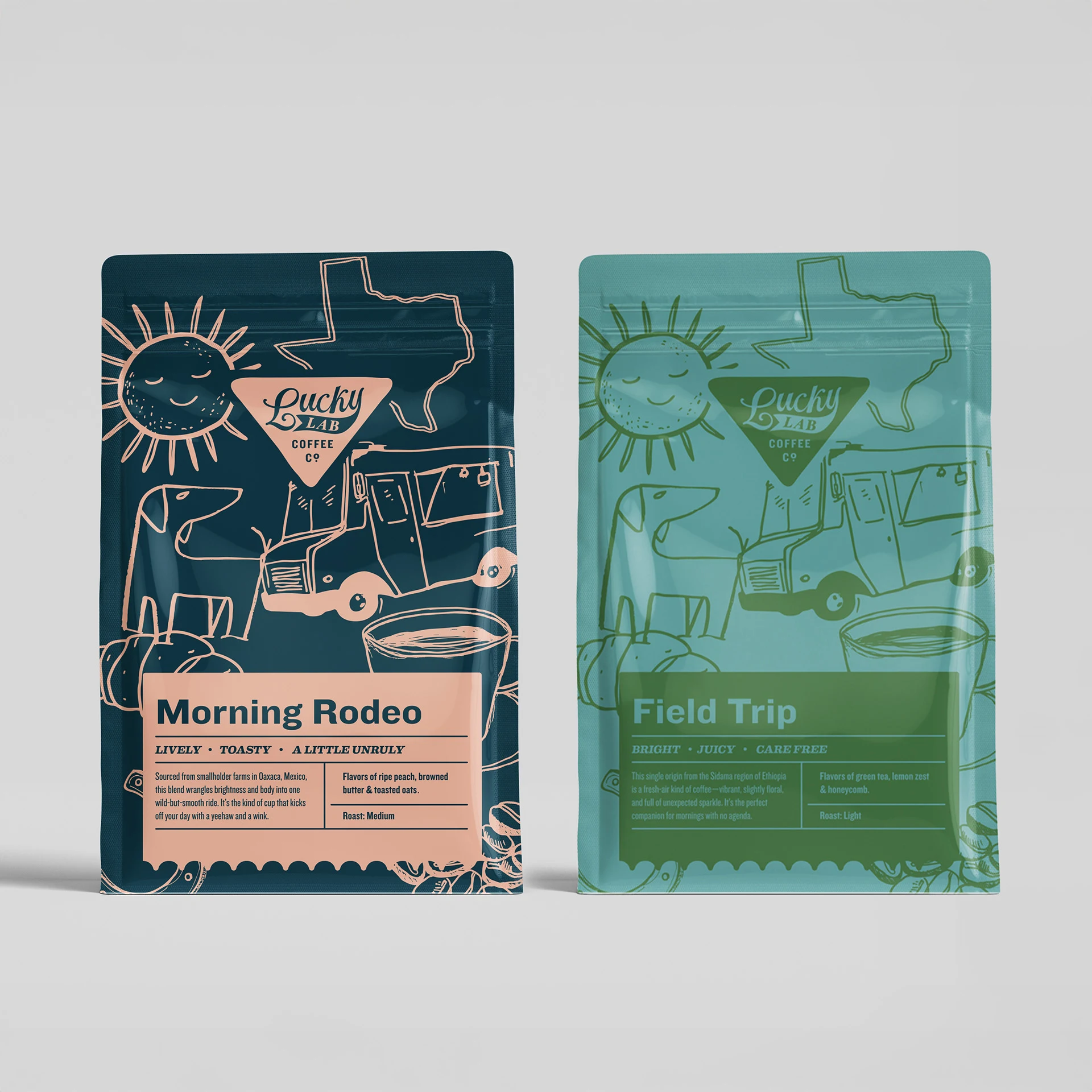 "Sketchbook Style" Packaging in Brand Colors